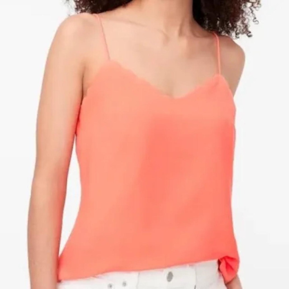 J by J.Crew coral pink‎ scalloped cami top in a size 4